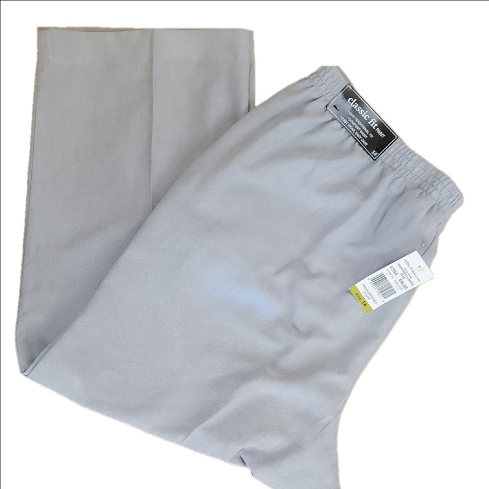 Alfred Dunner Northern Lights Silver Gray Pull-on Pants Size 14 Short NWT